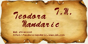 Teodora Mandarić vizit kartica